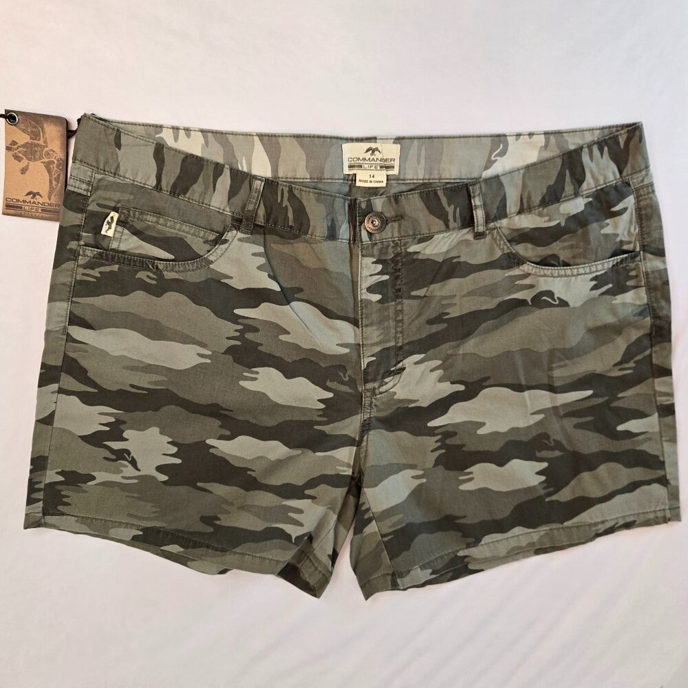 COMMANDER LIFE Riggs Twill Shorts, Chino Shorts Sz 14 Camouflage